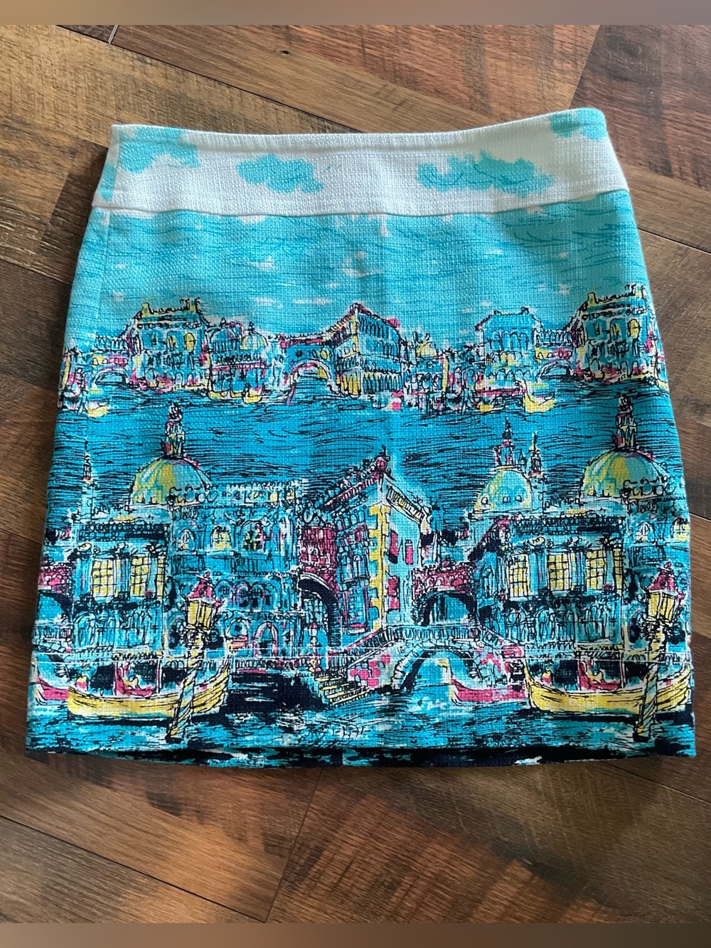 Talbots Venice Italy Themed Skirt 4 Petite